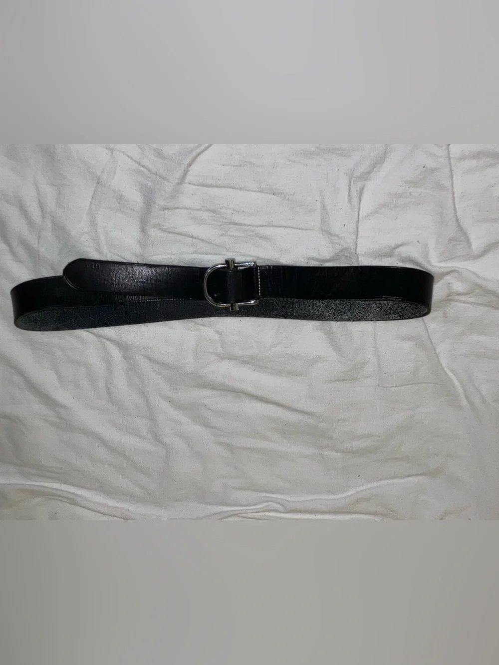 Ralph Lauren vintage leather D ring equestrian belt sz XL 48” silver buckle